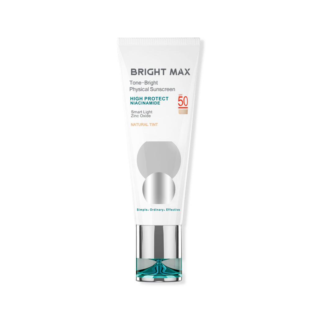 کرم ضد آفتاب فیزیکال رنگی SPF50 برایت مکس تن-برایت ۴۰ میلی‌لیتر