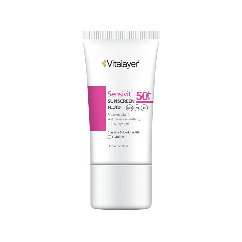 فلوئید ضد آفتاب پوست حساس SPF50 سنسی ویت ویتالیر ۵۰ میلی‌لیتر
